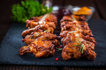 Chicken wings with spices and herbs