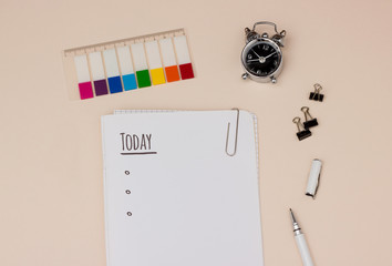 Time management: day planning with to do list
