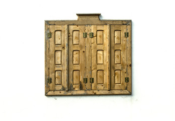 New wooden shutters on window , Bulgaria