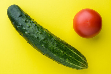 Cucumber and tomato