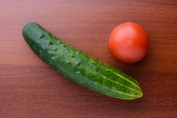 Cucumber and tomato