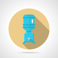 Water cooler flat round vector icon