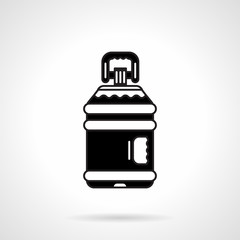 Black big plastic bottle vector icon