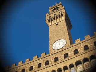 Fototapeta na wymiar Toscana,Firenze,Palazzo Vecchio e torre di Arnolfo.