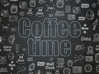 Timeline concept: Coffee Time on School Board background