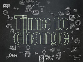 Fototapeta na wymiar Time concept: Time to Change on School Board background