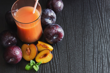 plum juice in a glass