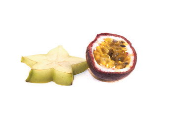 Carambola and a  passion fruit