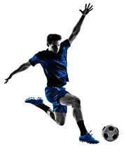 Foto op Canvas italian soccer player man silhouette  © snaptitude
