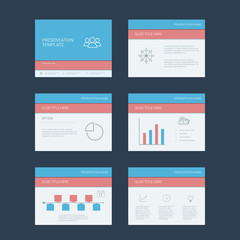 Presentation slides template. Infographics elements. Material