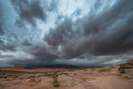 Rain Storm Over The Desert Utah Landscape