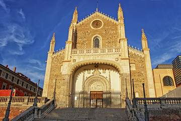 Fototapeta na wymiar St. Jerome the Royal church in Madrid horizontal