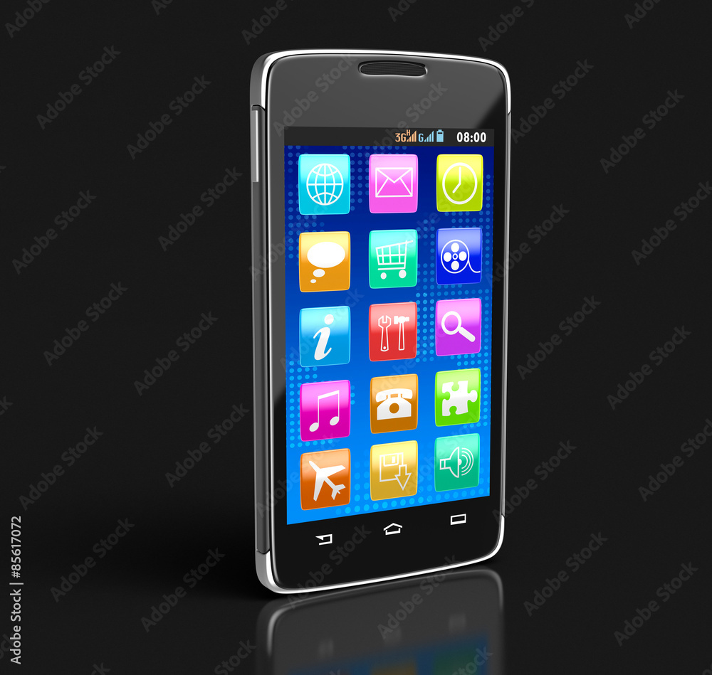 Poster touchscreen smartphone (clipping path included)