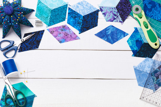 Accessories for patchwork top view
