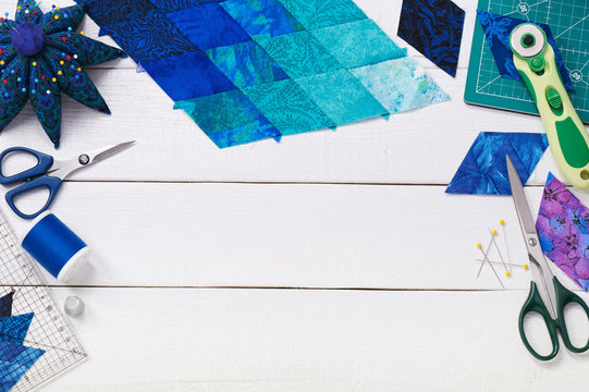 Accessories for patchwork top view