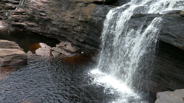 El Sapito waterfall in Canaima National Park, Gran Sabana, Bolivar State, Venezuela. Canaima is a world known place for the beauty of nature and countless waterfalls.