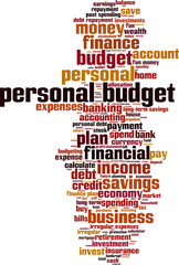 Obraz premium Personal budget word cloud concept. Vector illustration