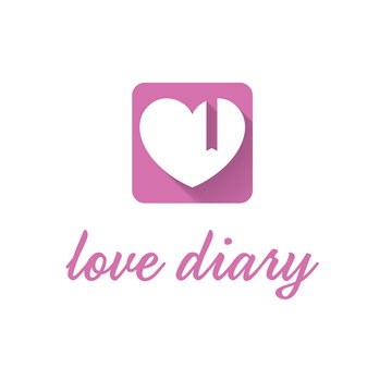 Abstract illustration icon of pink diary