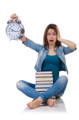 Student girl trying to meet her studying deadlines