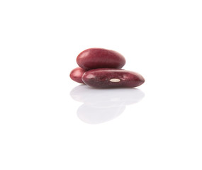 Red kidney beans over white background