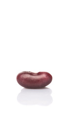 Red kidney beans over white background