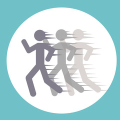 Running illustration over color background