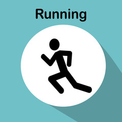 Running illustration over color background