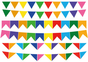 Bandeiras Festa Junina Coloridas Vetores