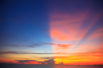 Stock Photo - Shot of the dark cloud on red sky