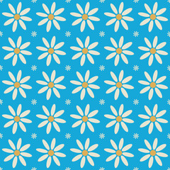 Seamless flower pattern chamomile