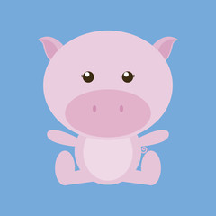 Obraz na płótnie Canvas Cute pig