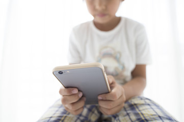 The boy is crazy about communication game