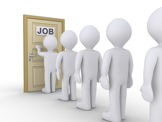 People are waiting for job