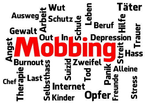 Mobbing Word Cloud / Belästigung am Arbeitsplatz 