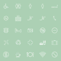 Public line icons on green background