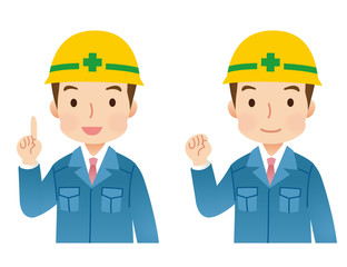 作業員　男性　表情セット