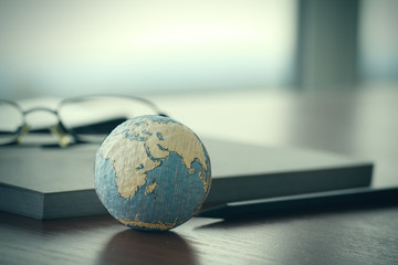 hand drawn texture globe with blank social media diagram on digi - obrazy, fototapety, plakaty