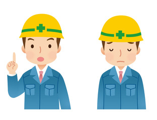 作業員　男性　表情セット