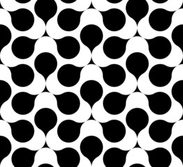 Black and white geometric seamless pattern, abstract background.