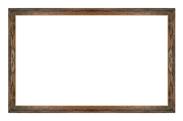 wooden picture frame isolated