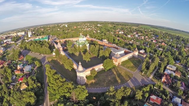 Вид с высоты на Зарайский кремль, г. Зарайск, Московская область
