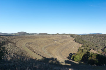 Mt Sugarloaf Reservoir dam wall front view