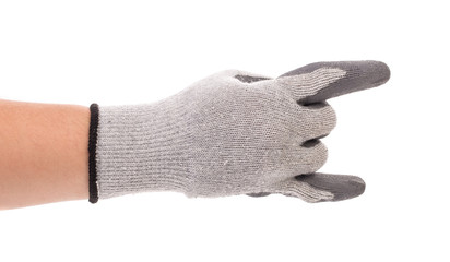 Gray rubber protective glove