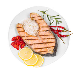 Fried salmon fillet 