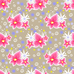 pink floral seamless pattern