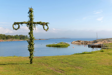 Maypole and the swedish archipelago in the background