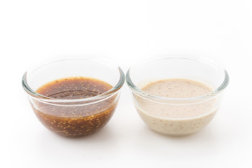 salad sauce on white background