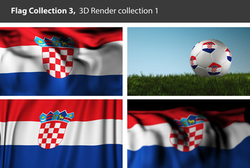 Croatia 3D Flag, Croatian Background (3D Render Art)