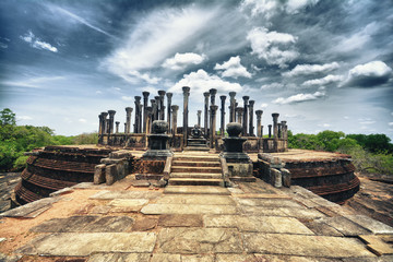 Watadage ancient ruins at Polonnaruwa in Medirigiriya, Sri Lanka,