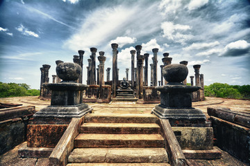 Watadage ancient ruins at Polonnaruwa in Medirigiriya, Sri Lanka,